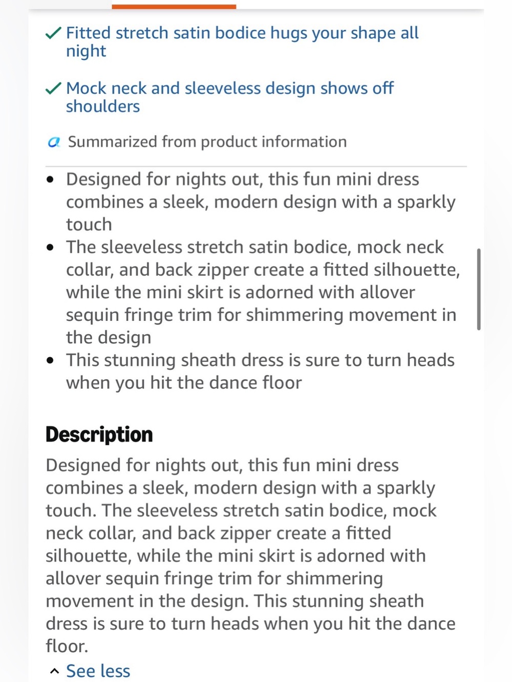 ❌️❌️SOLD❌️❌️Adrianna Papell Women's Sequinned-Fringe Mini Dress - Picture 6 of 6
